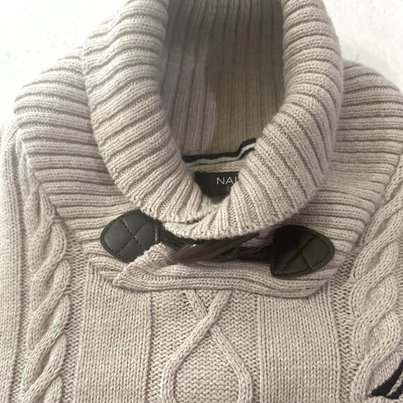 Nautica Boys SZ S Wheat Colored Cable Knit Sweater Classic Academia Church Dress - Picture 2 of 6